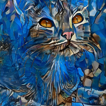 Arts numériques intitulée "Sony-Lu, cat" par L.Roche, Œuvre d'art originale, Acrylique