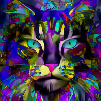 「Almir Flash, cat」というタイトルのデジタルアーツ L.Rocheによって, オリジナルのアートワーク, 2Dデジタルワーク