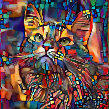 Digital Arts titled "Hazak, cat" by L.Roche, Original Artwork, 2D Digital Work