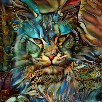 Artes digitais intitulada "Arssan, cat" por L.Roche, Obras de arte originais, Trabalho Digital 2D