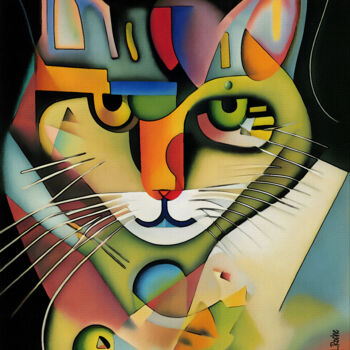 Arts numériques intitulée "Jaen, cat" par L.Roche, Œuvre d'art originale, Acrylique