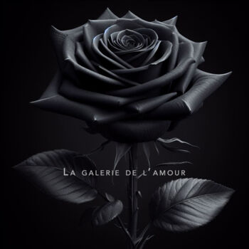 Digitale Kunst getiteld "Black Rose" door La Galerie De L'Amour, Origineel Kunstwerk, Foto Montage