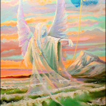 Malarstwo zatytułowany „ANGEL OF THE NEW WO…” autorstwa Vladimir Barkov, Ladoyar, Oryginalna praca, Olej