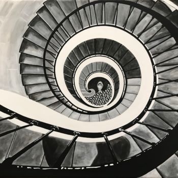 "La Spirale" başlıklı Tablo Laetitia Infantino tarafından, Orijinal sanat, Akrilik Ahşap Sedye çerçevesi üzerine monte edilm…