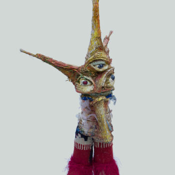 Escultura titulada ""El veedor"" por Lagloria, Obra de arte original, Fibra textil Montado en Vidrio