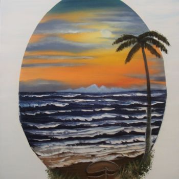 Peinture intitulée "porthole-to-paradis…" par Lana Fultz Fultz, Œuvre d'art originale, Huile