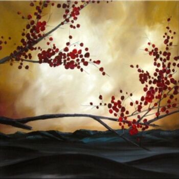 Painting titled "Plum Blossom" by Lang, Original Artwork, Oil