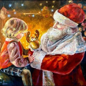 绘画 标题为“Oil Painting Santa…” 由Светлана Лановенко, 原创艺术品, 油