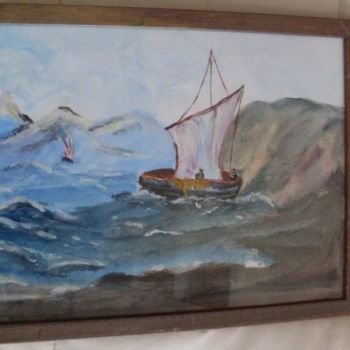 Painting titled "gros temps" by Eveline Ghironi (khava), Original Artwork, Oil