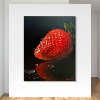 Painting titled "Seductive Strawberr…" by Lara Wasiljewa, Original Artwork, Oil