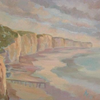 Pittura intitolato "Normandy coast ll" da Larisa Kucherenko, Opera d'arte originale, Olio