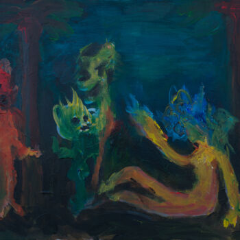 Картина под названием "woman, obsessed by…" - Larisa Ordanovskaia, Подлинное произведение искусства, Акрил