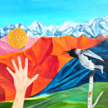 Malarstwo zatytułowany „Mountain Painting R…” autorstwa Larisa Raevskaia, Oryginalna praca, Olej