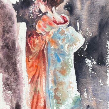 Painting titled "Kyoto#6" by Larissa Rogacheva, Original Artwork, Watercolor