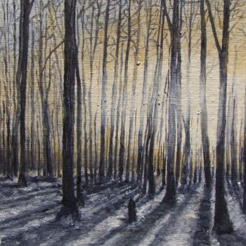 Painting titled "Solitude d'hiver" by Pierre Laroche, Original Artwork, Oil