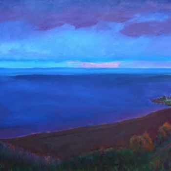 Painting titled "Stormy Bluffs" by Herscovitch Larry, Original Artwork, Oil