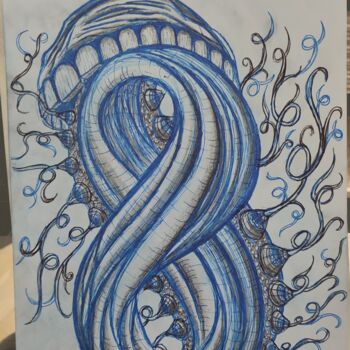 Drawing titled "Loop" by Lartnestpasdemain, Original Artwork, Ballpoint pen