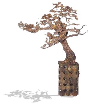 Скульптура под названием "My Bonsai" - Lasantha Epasinghe, Подлинное произведение искусства, Металлы