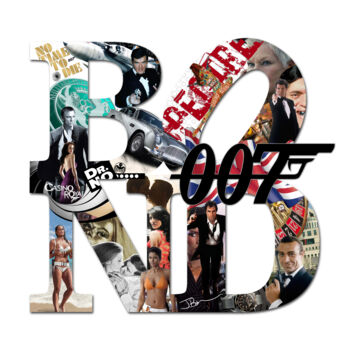 제목이 "Bond 007"인 조형물 Lascaz로, 원작, 디지털 인쇄