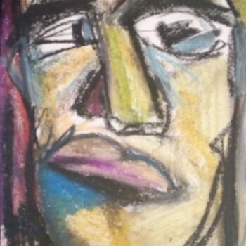 Dessin intitulée "visage4" par Laudu, Œuvre d'art originale, Pastel