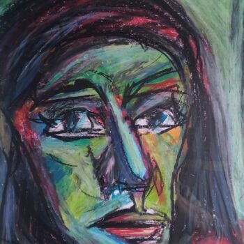 "visage 5" başlıklı Resim Laudu tarafından, Orijinal sanat, Pastel