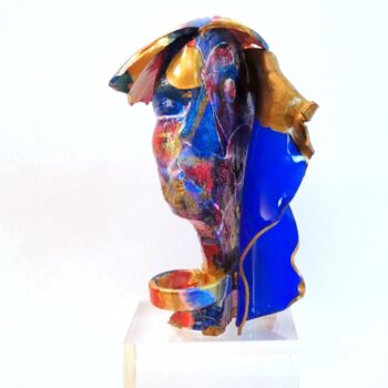 Скульптура под названием "Dentro il blu" - Laura Alunni, Подлинное произведение искусства, Керамика