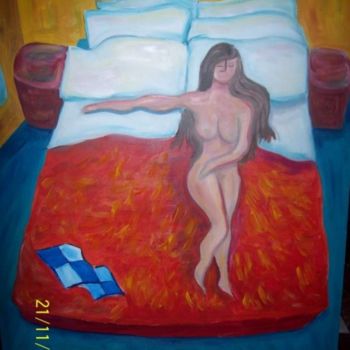 Malerei mit dem Titel "Lonelywoman" von Laura Capurro, Original-Kunstwerk