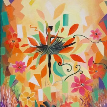 Malerei mit dem Titel "Danza dei fiori" von Laura Marra, Original-Kunstwerk, Acryl