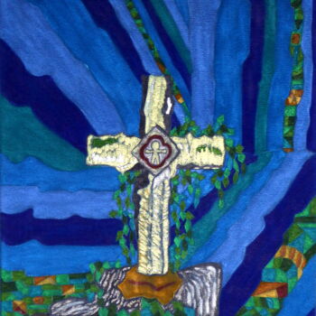 Ζωγραφική με τίτλο "Petite croix" από Laure Barlet, Αυθεντικά έργα τέχνης, Λάδι