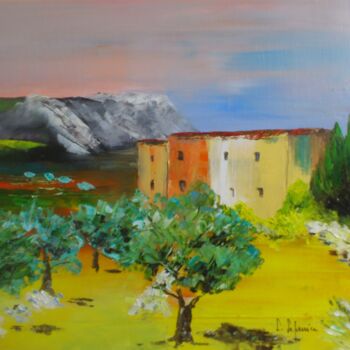 Pintura titulada "Oliviers en Drôme p…" por Laure Leprince, Obra de arte original, Oleo