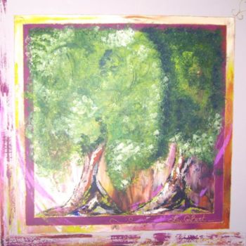 Painting titled "les 2 arbres" by Laure Gibert, Original Artwork