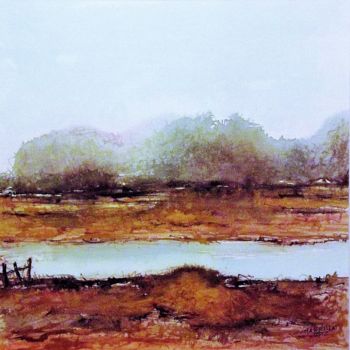 Painting titled "bord de Loire" by Laurent Chabrillat, Original Artwork, Watercolor