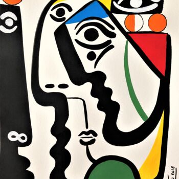 Painting titled "Face à Face." by Laurent Folco, Original Artwork, Acrylic