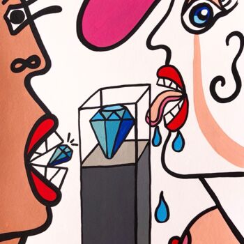 Painting titled "Les diamants." by Laurent Folco, Original Artwork, Acrylic