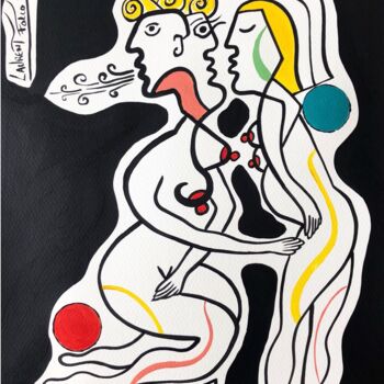Painting titled "L’amoureuse." by Laurent Folco, Original Artwork, Acrylic