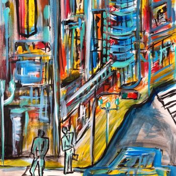 Pintura titulada "New York" por Laurent Folco, Obra de arte original, Acrílico