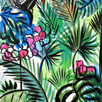 Painting titled "Jungle" by Laurent Folco, Original Artwork, Acrylic