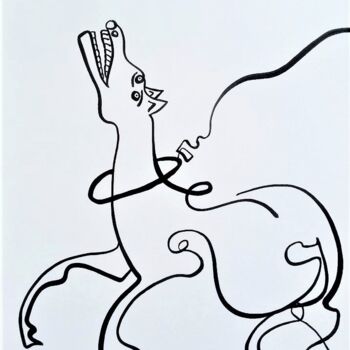 Peinture intitulée "Horse : Cow-Boy." par Laurent Folco, Œuvre d'art originale, Acrylique