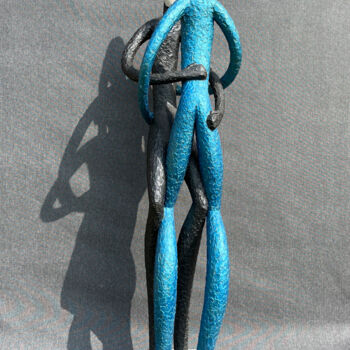 "Couple bleu" başlıklı Heykel Laurent Messager tarafından, Orijinal sanat, Çimento