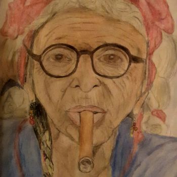 제목이 "Oma Cuba"인 그림 Sigrid Helmlinger로, 원작, 분필