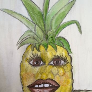 Painting titled "Vitaminbombe" by Sigrid Helmlinger, Original Artwork, Watercolor