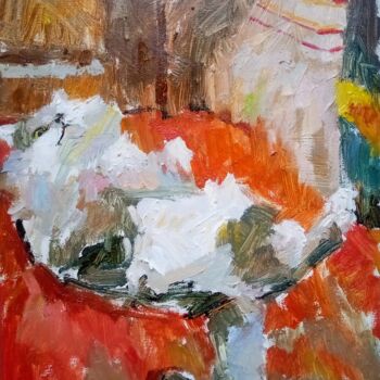 Pintura intitulada "Gray cat/2022" por Valerie Lazareva, Obras de arte originais, Óleo