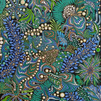 제목이 "Seashell Symphony"인 미술작품 Oxana Lazari로, 원작, 아크릴 나무 들것 프레임에 장착됨