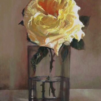 Pintura intitulada "The Soul of the Rose" por Lea Laboy, Obras de arte originais, Óleo