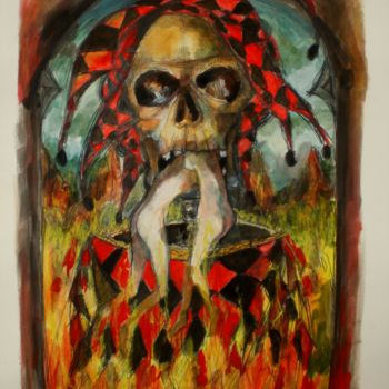 Painting titled "La danse macabre- l…" by Alexander Leal Cid, Original Artwork, Other