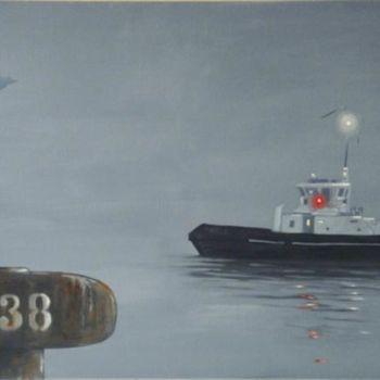 Painting titled "Bollard 38" by Peintre Portuaire, Original Artwork