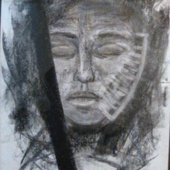 Drawing titled "meditation 02" by Desire Lefebvre, Original Artwork, Charcoal