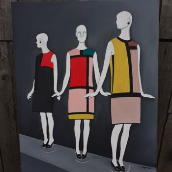 Painting titled "Fashion" by Legenda, Original Artwork, Acrylic Mounted on Wood Stretcher frame