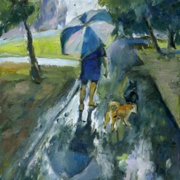 "Two Dogs Unumbrelled" başlıklı Tablo Lelia Sorokina tarafından, Orijinal sanat