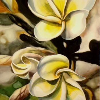 「Verticle Plumeria」というタイトルの絵画 Leliaによって, オリジナルのアートワーク